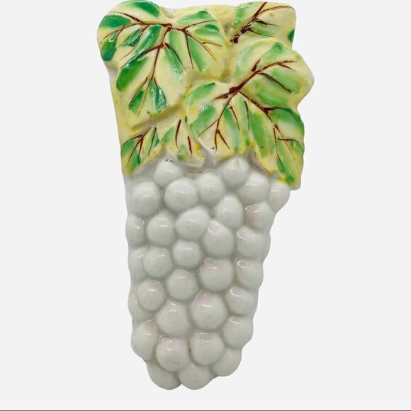 Vintage 1950s Japanese Grape Ceramic Wall Pocket - Picture 1 of 10